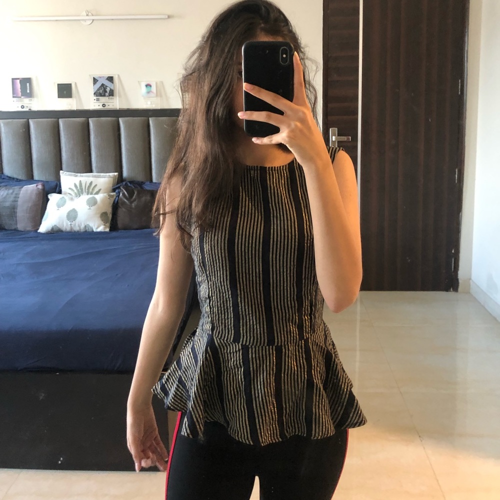 Black Peplum top - Picture 1 of 3